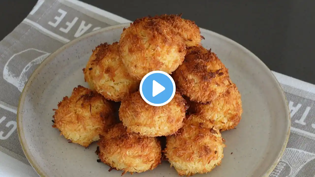 Soft and Chewy Coconut Cookies | Quick, Easy and Delicious Recipe | 4 Ingredients Only