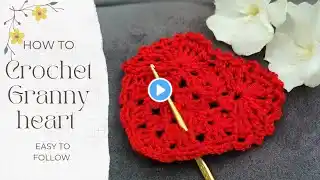 How to Crochet a Granny Heart Shape ❤ Great as a Coaster!