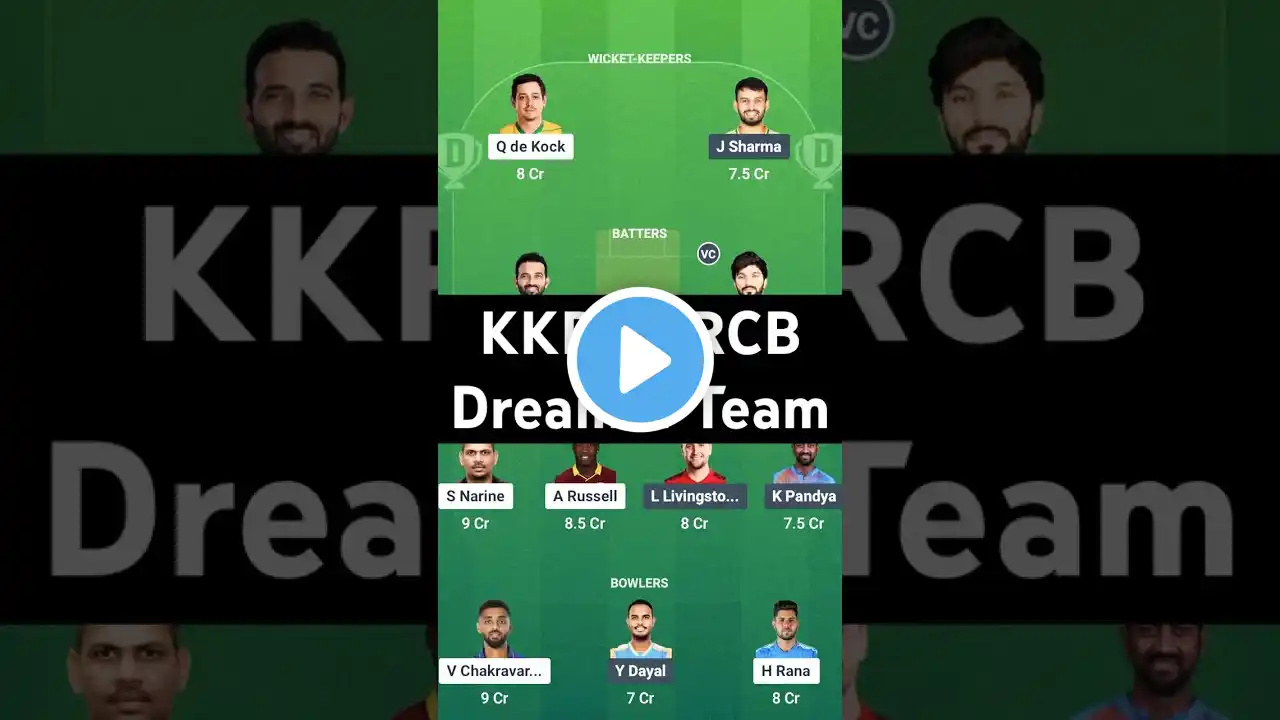 KKR vs RCB Dream11 | KKR vs RCB Dream11 Prediction | KKR vs RCB Dream11 Team | #ipl2025