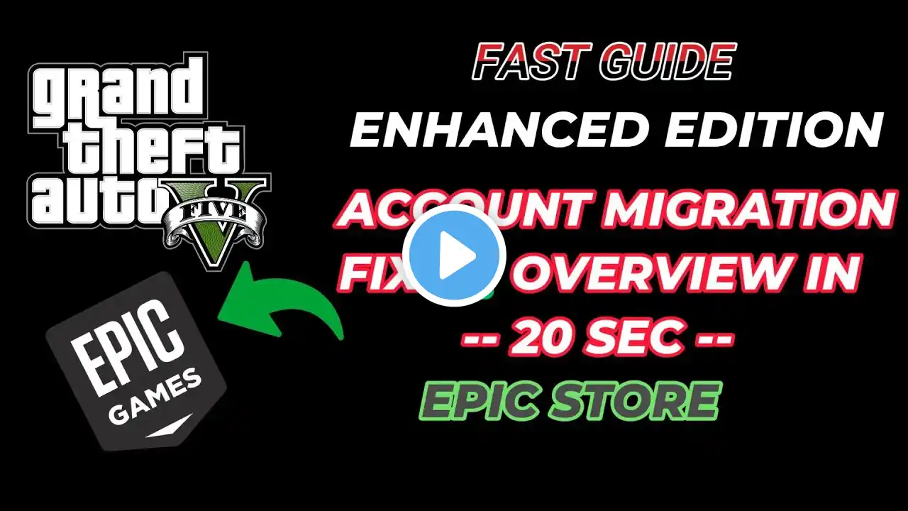 GTA 5 Enhanced Edition Online Account Migration FIX! Epic Games Update issue in 20 Sec ✅