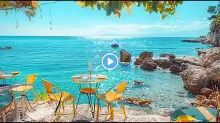 Beach Ambience with Elegant Bossa Nova Jazz Music & Calming Ocean Waves for Good Moods & Relaxing 🌊