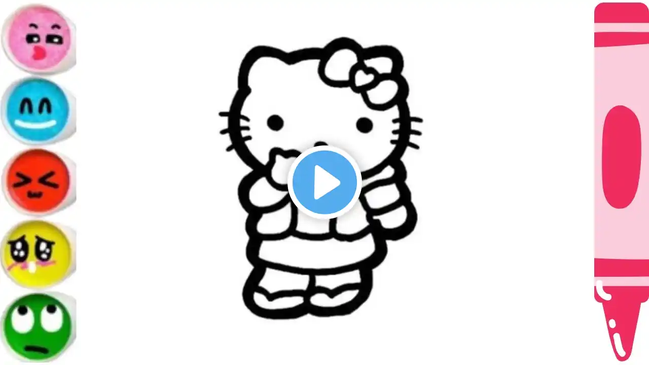 A Hello Kitty drawing painting & Coloring For kids and Toddlers #drawing #art #artshorts