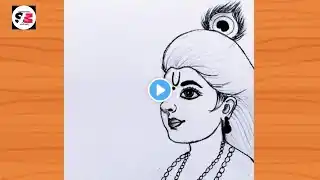 Krishna Drawing -Easy Step by step with Pencil | Krishna drawing pictures | Chitra |buttor pot