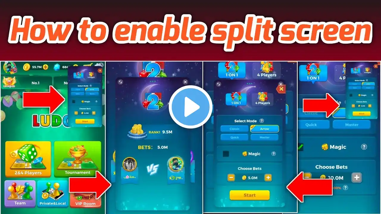 How to enable split screen in yalla ludo | Use split screen transfer coins.