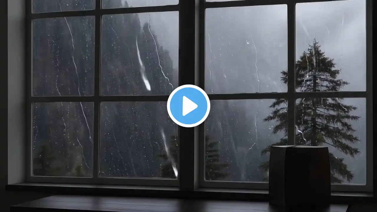 Rain Sound On Window with Thunder SoundsㅣHeavy Rain for Sleep, Study and Relaxation, Meditation