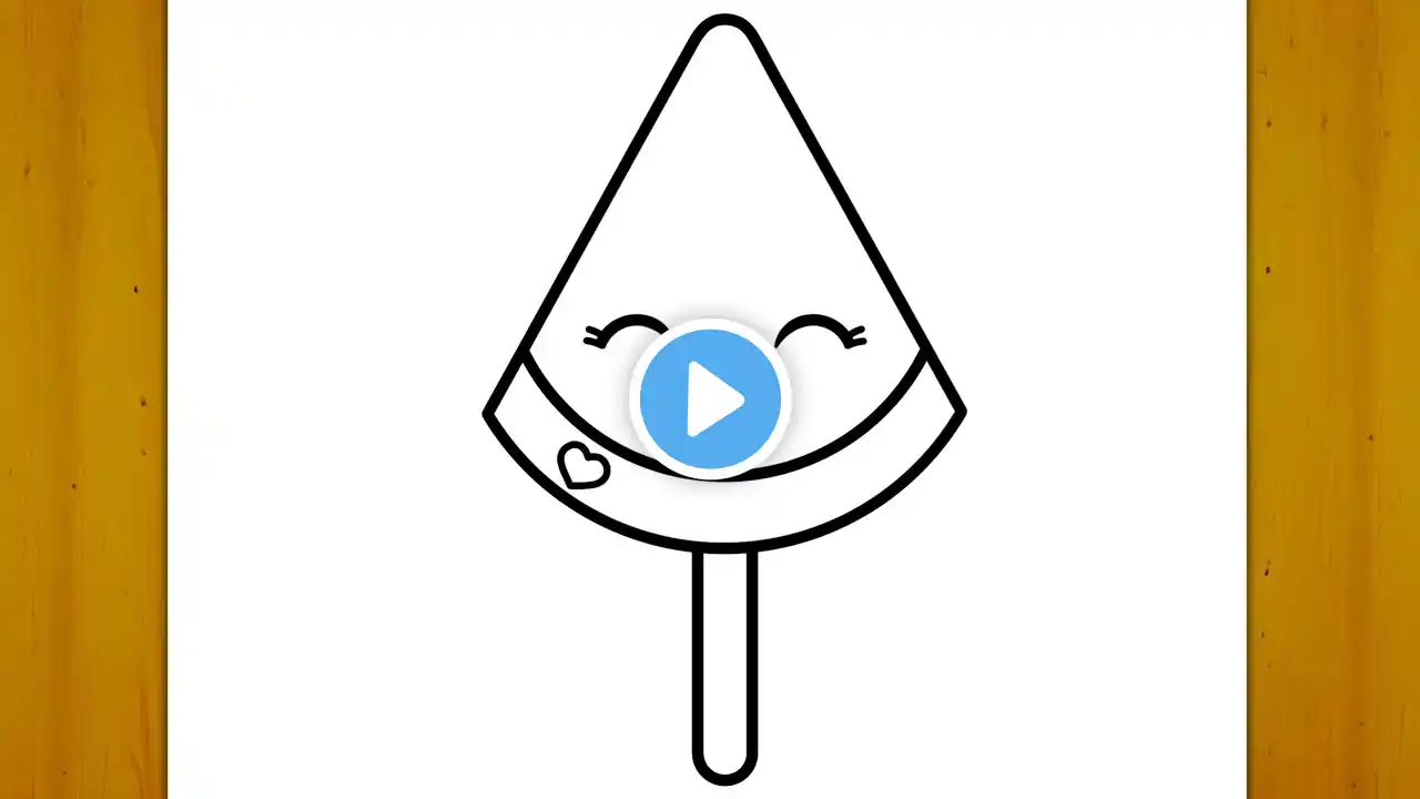 كيف ترسم ايس كريم بطيخ كيوت وسهل خطوة بخطوة | رسم سهل | تعليم الرسمHOW TO DRAW WATERMELON ICE CREAM