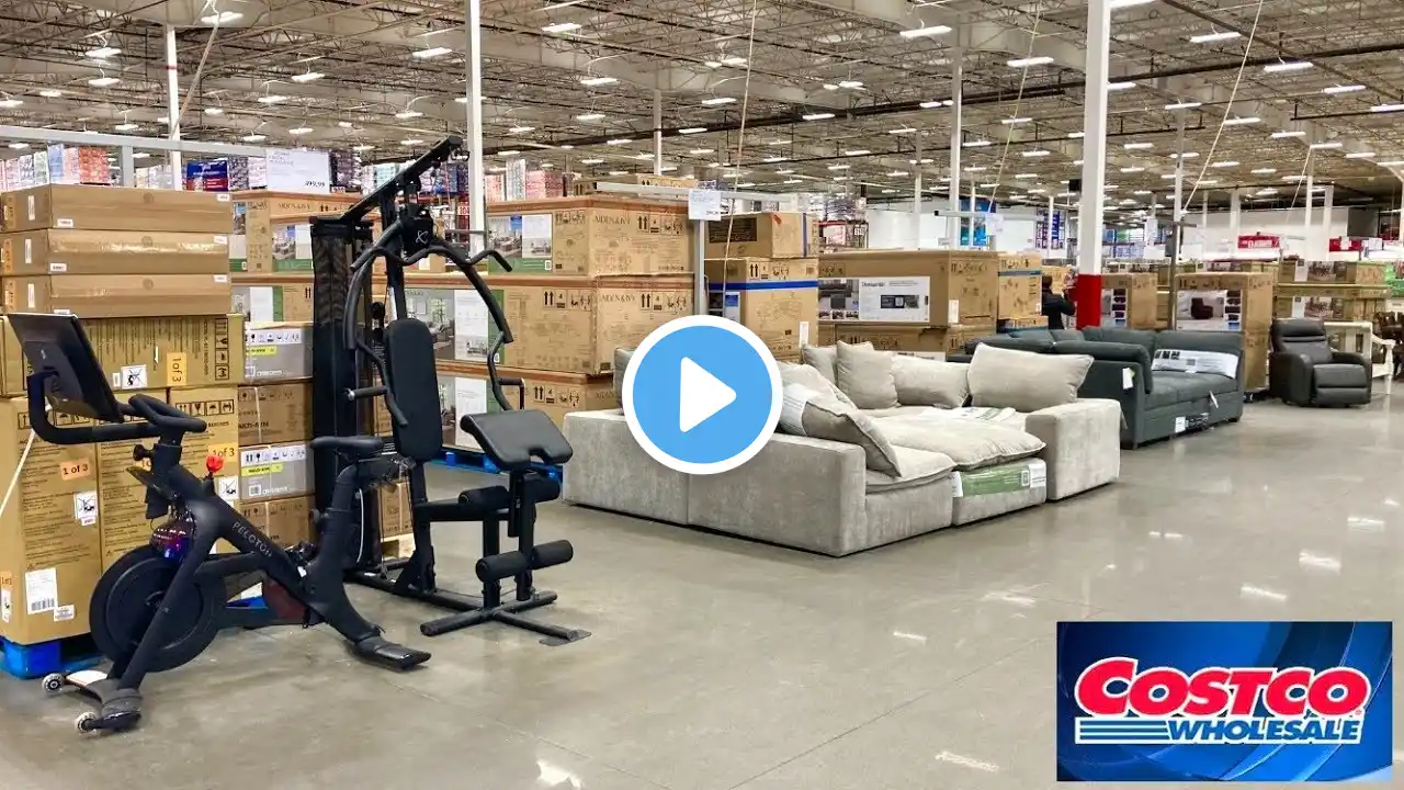 COSTCO SHOP WITH ME FURNITURE SOFAS TABLES FITNESS EQUIPMENT KITCHENWARE SHOPPING STORE WALK THROUGH