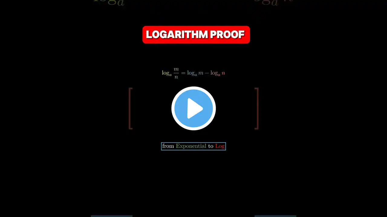 Quotient Rule of Logarithms Proof | Easy Explanation for 9th Grade #Maths ananta