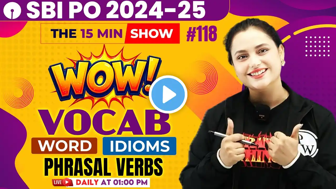 WOW VOCAB | English Vocabulary for SBI PO Exam 2024-25 | English Vocab by Rupam Ma'am #118