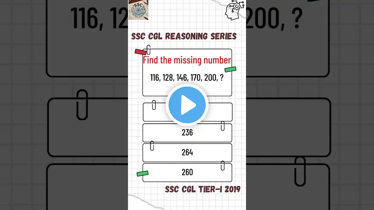 SSC CGL Reasoning missing number Govt Exam #ssc #cgl #job #upsc #quiz #mts #math #gs #english #jobs