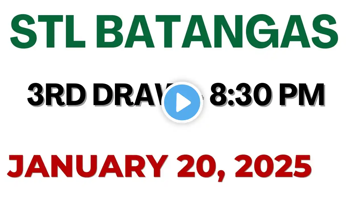 STL  Batangas  result today live 8:30 PM | January 20 2025 8:30 PM draw