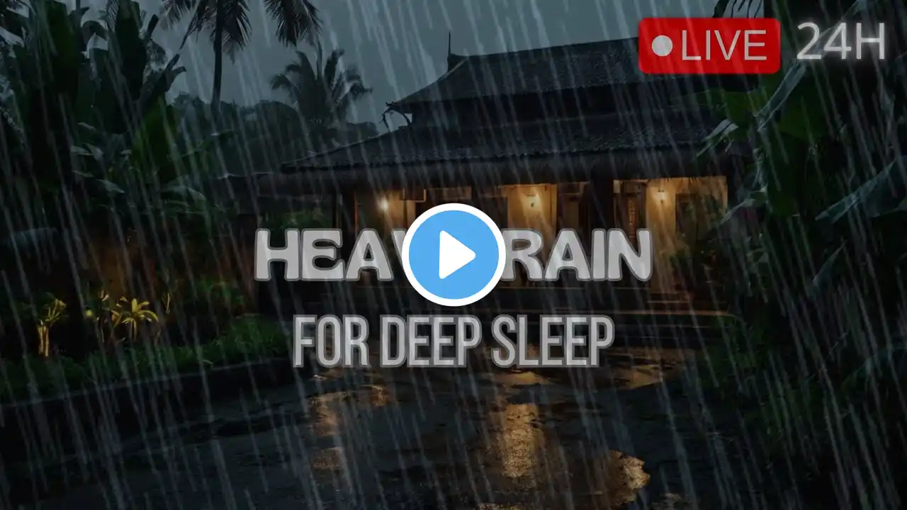 😴 Heavy Rain Sounds for Deep Sleep, Relaxation, Insomnia Relief, and Stress Reduction