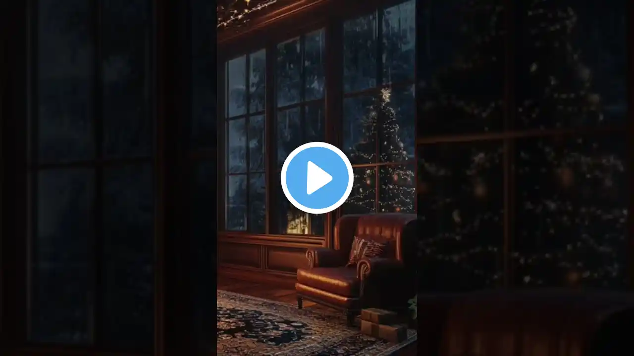Peaceful Holiday Dreams ❄️ Rain and Christmas Instrumental Music by a Warm Fireplace