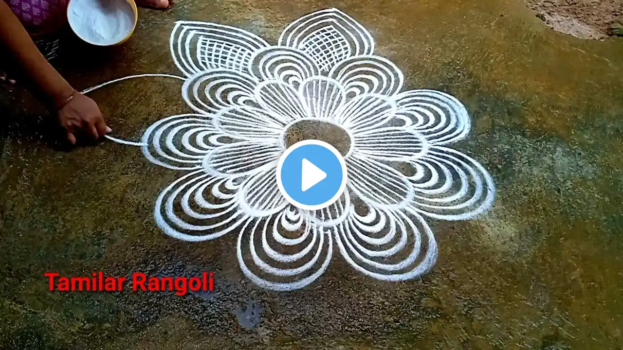 Aadivelli Aadiperukku Aadi18 special kolam|| Freehand Pandaga muggulu || padi kolam||Tamilar Rangoli