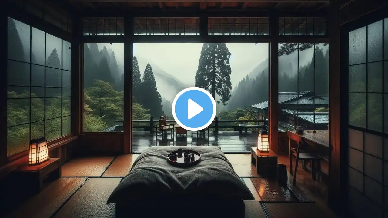 Relaxing Sleep Music with Rain Sounds & Soft Piano-Peaceful Music in the Warm Bedroom, Stress Relief