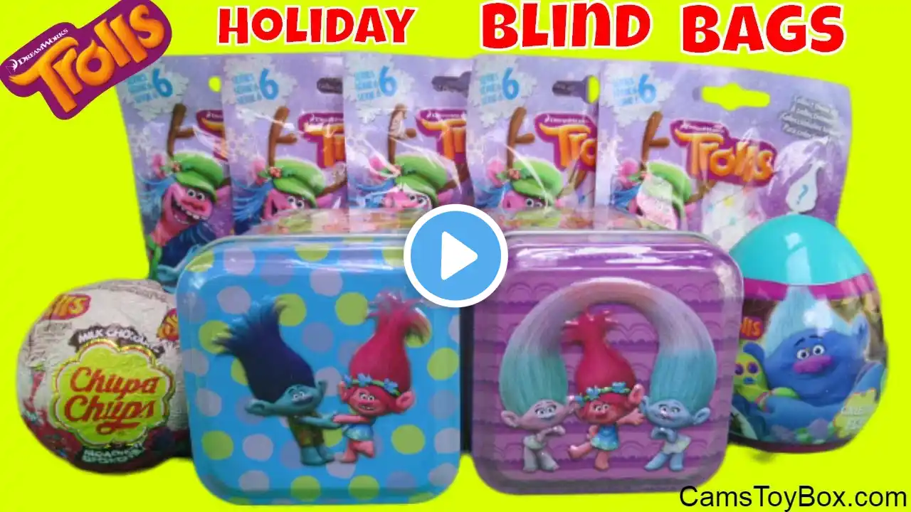 Dreamworks Trolls Surprise Toys Holiday Blind Bags Opening Surprise Tins Chupa Chups Collection Egg