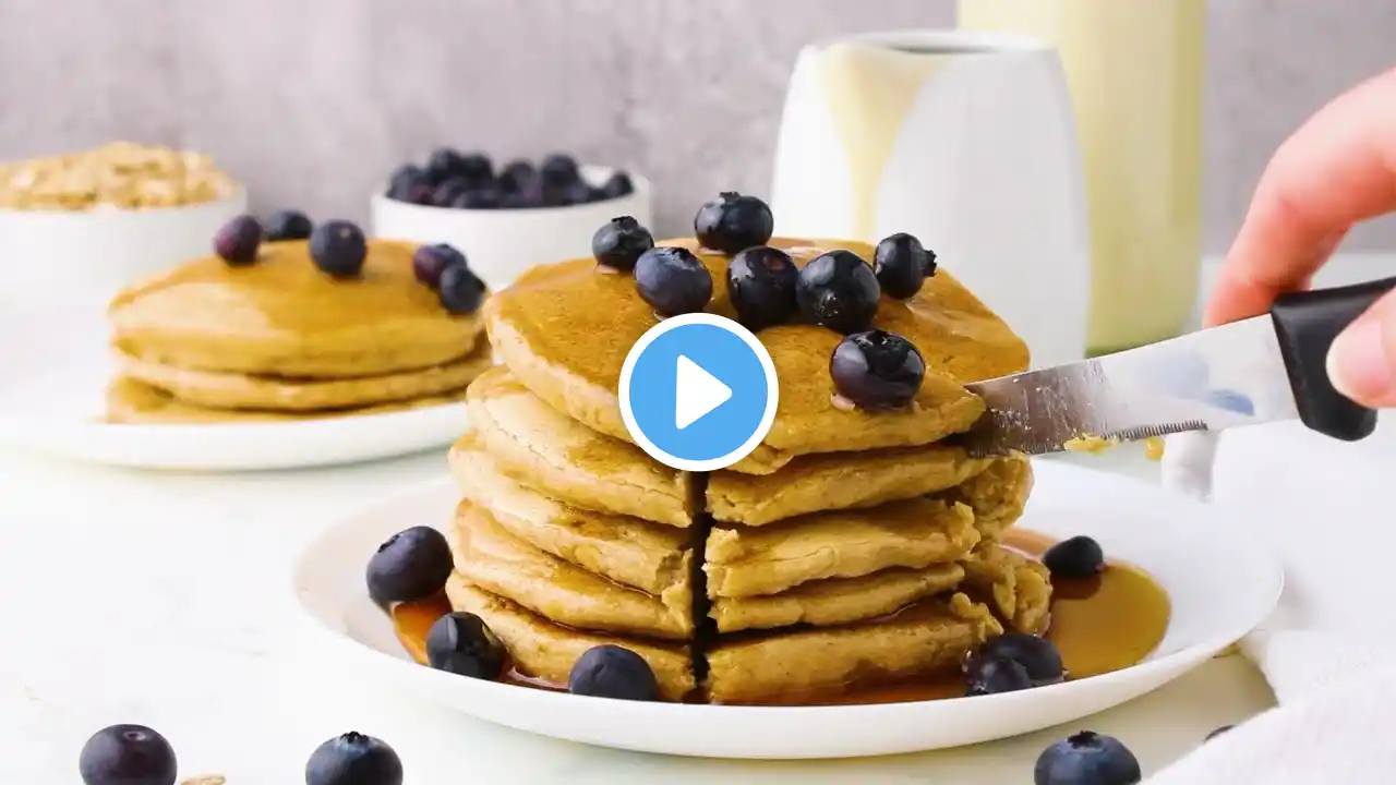 Healthy & Easy Vegan Oatmeal Pancakes (no eggs, no milk, no banana)