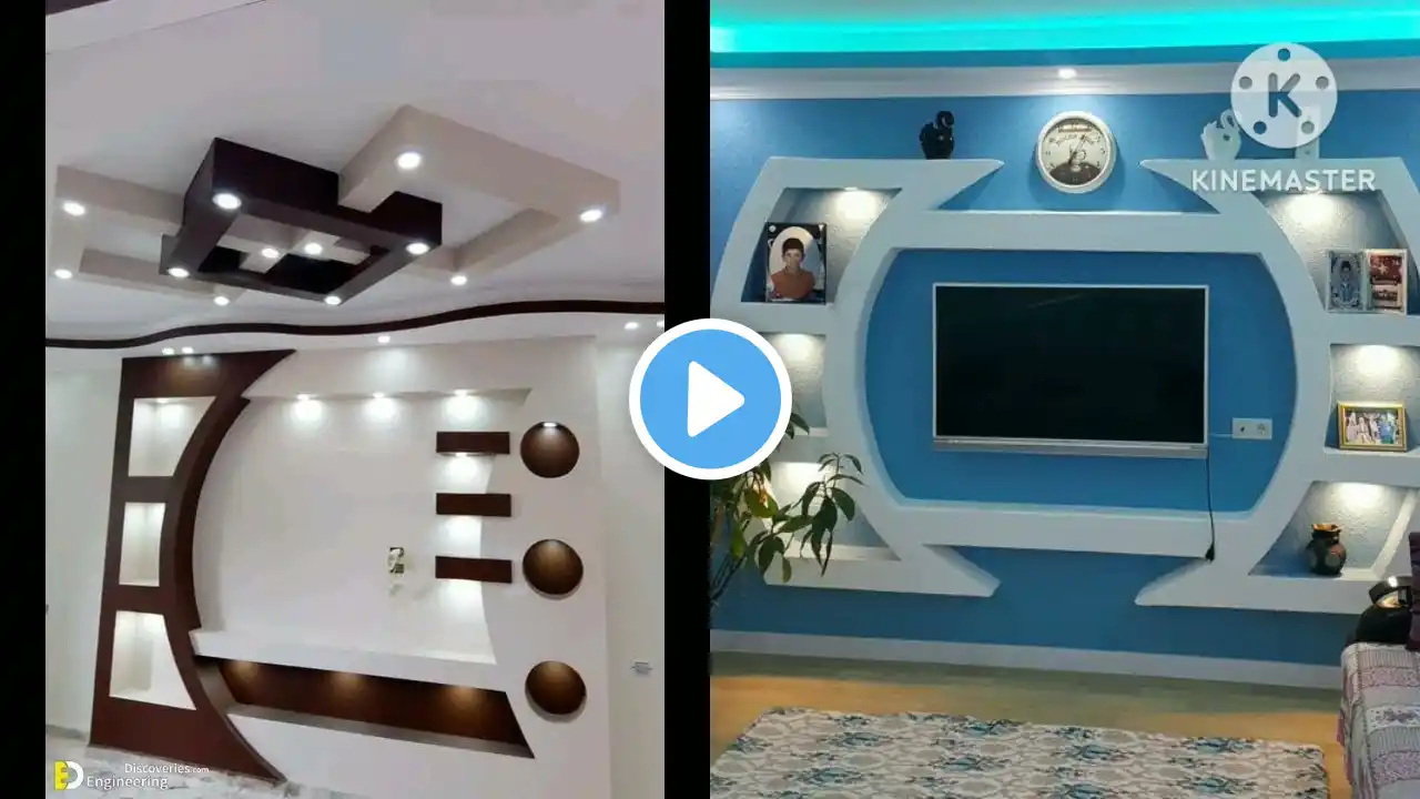 latest LCD wall design & false ceiling designs ideas for Living room Bedroom Decorating with Light