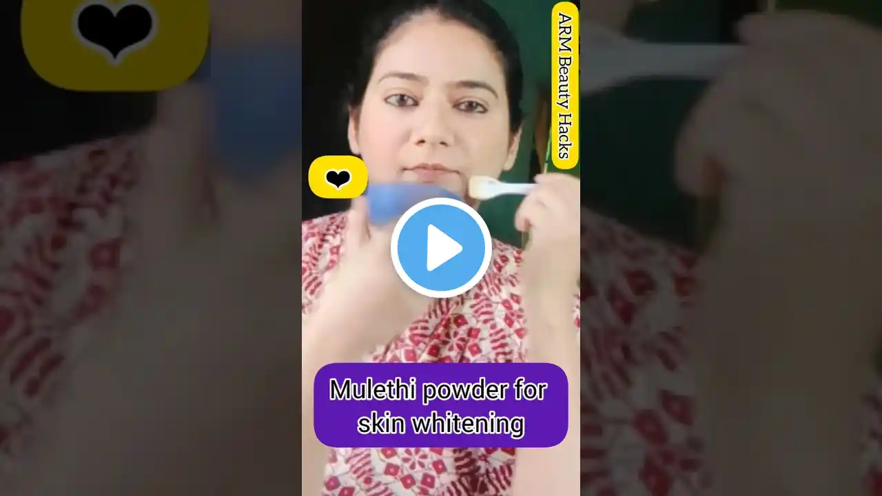 Mulethi Powder For Skin Whiteing | Home made face pack for Whiteing and glowingskin #shorts