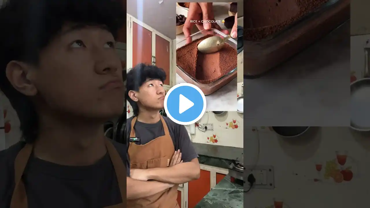 Chocolate mousse with rice?!! #food #youtubeshorts #shorts #sweet