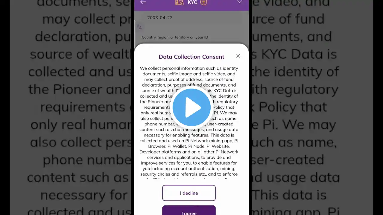 Pi Network KYC verification procedure on 45 secs. l pi coin cryptocurrency l pi launch imminentpi