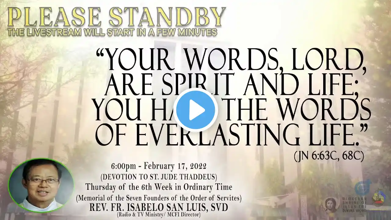 Live  6:00 PM   Holy Mass - February 17  2022   Thursday 6th Week  in Ordinary Time