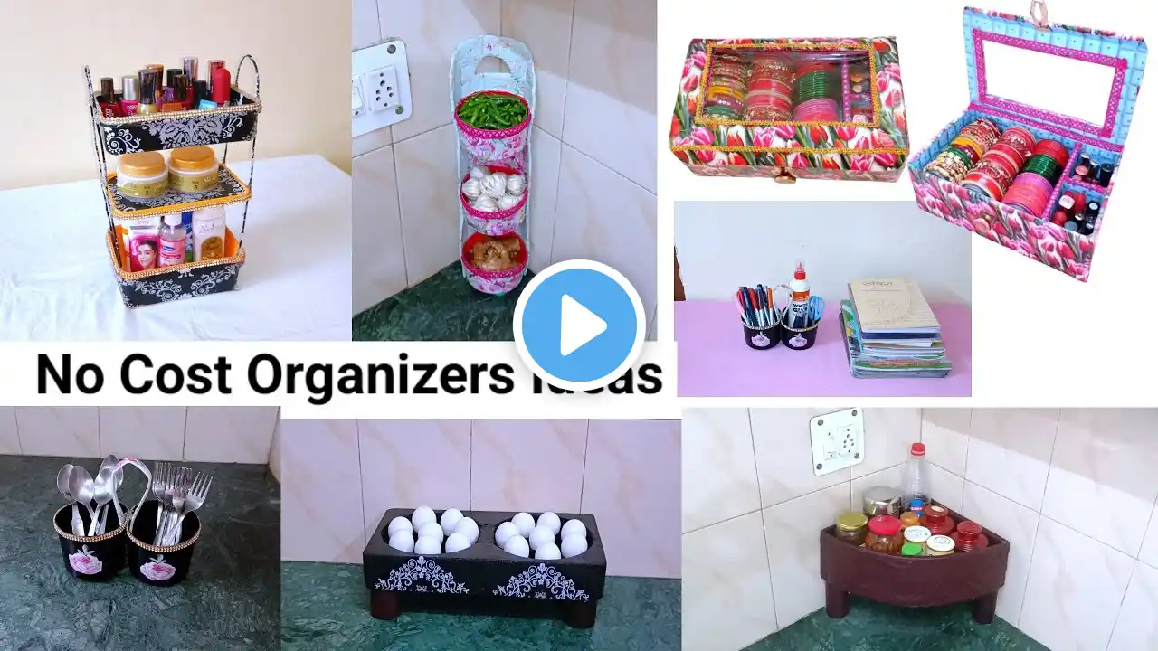 6 No Cost Organizer Ideas From Waste Materials/Best Out Of Waste/Home & kitchen Organizer Idea/Diy