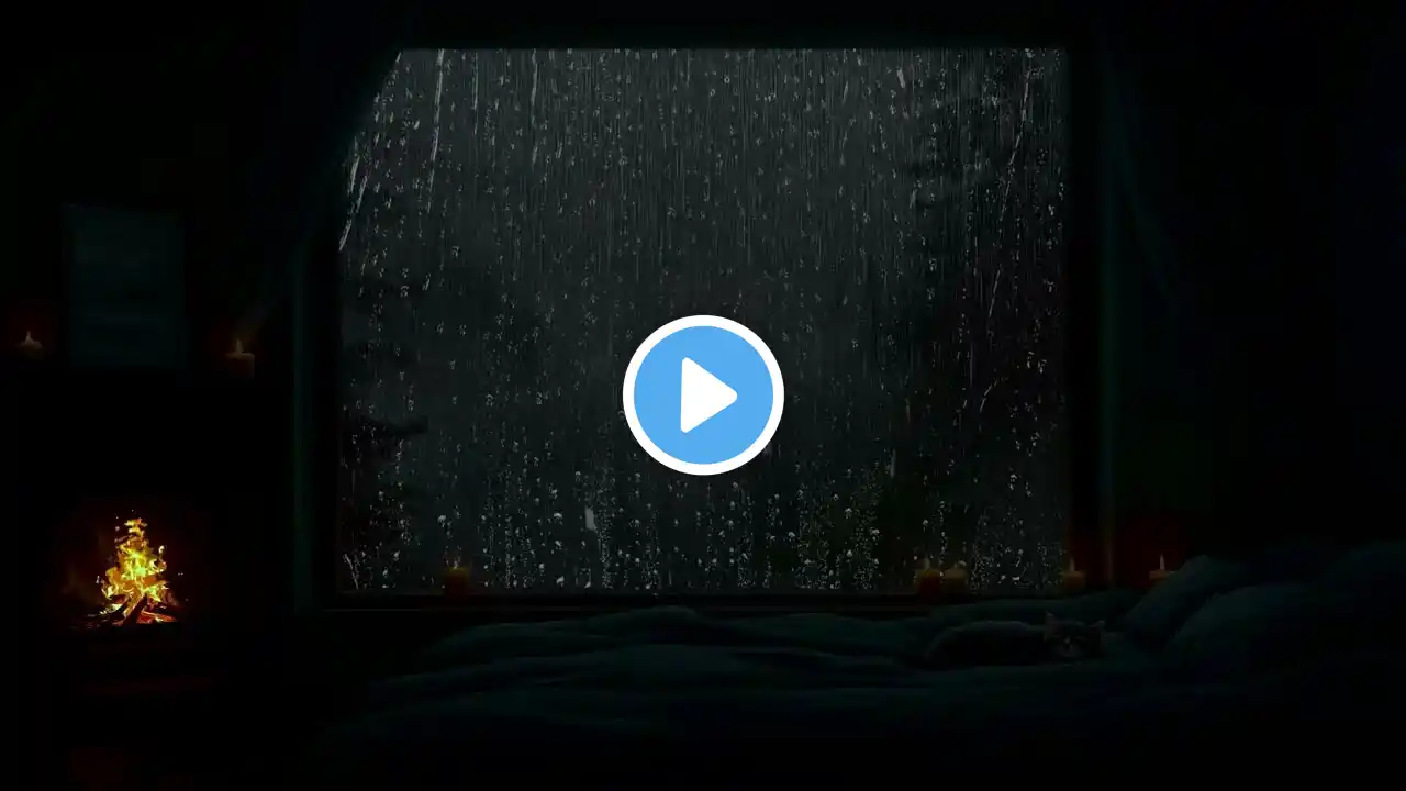 Gentle Rain and Fireplace Sounds for Deep Sleep, Peaceful Relaxation, Focus, and Anxiety Relief