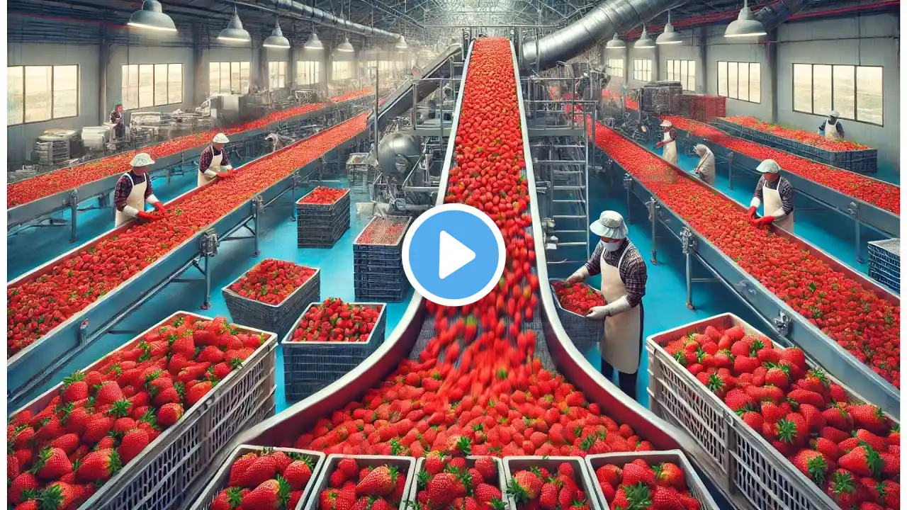 Amazing Hydroponic Strawberry Farms - Modern Agricultural Technology - Strawberry Harvesting Process