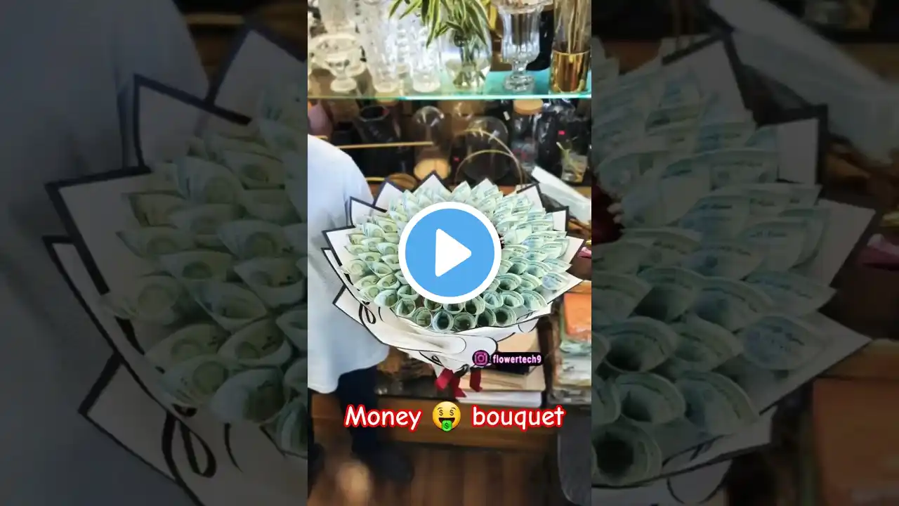 How to make money bouquet with easy wrapping, Money bouquet wrapping tutorial #moneybouqute