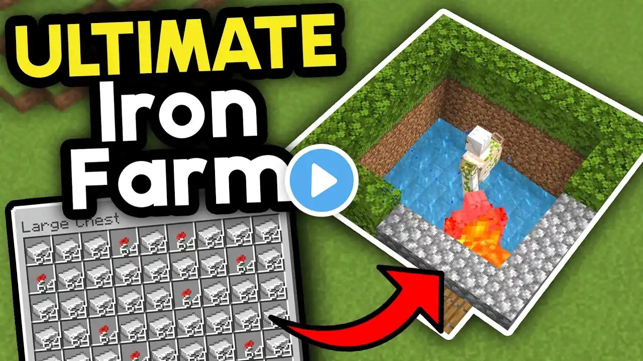 Easiest Iron Farm Minecraft Bedrock 1.21