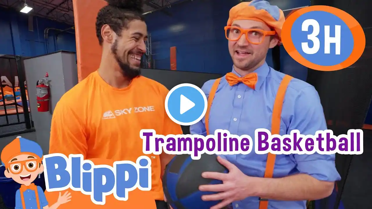 Trampoline Basketball and Indoor Playgorunds at Skyzone | Blippi and Meekah Best Friend Adventures