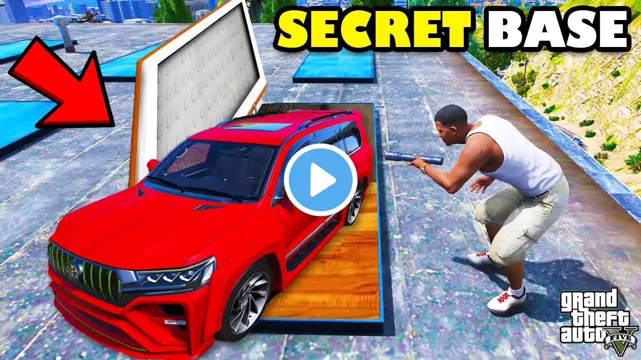 Franklin Went Inside The Secret Base On His Roof In GTA 5 | SHINCHAN and CHOP