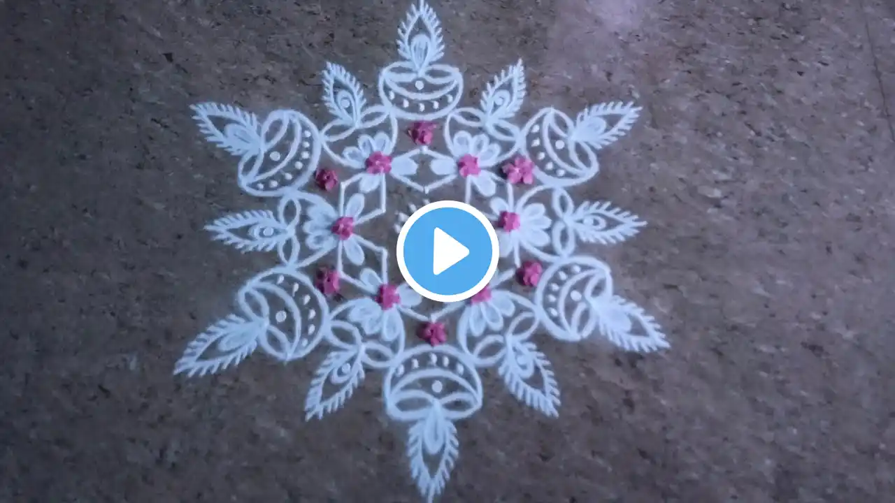Karthigai Deepam Special Vilakku Kolam 🪔 5x3 Dots Easy Rangoli 🪔