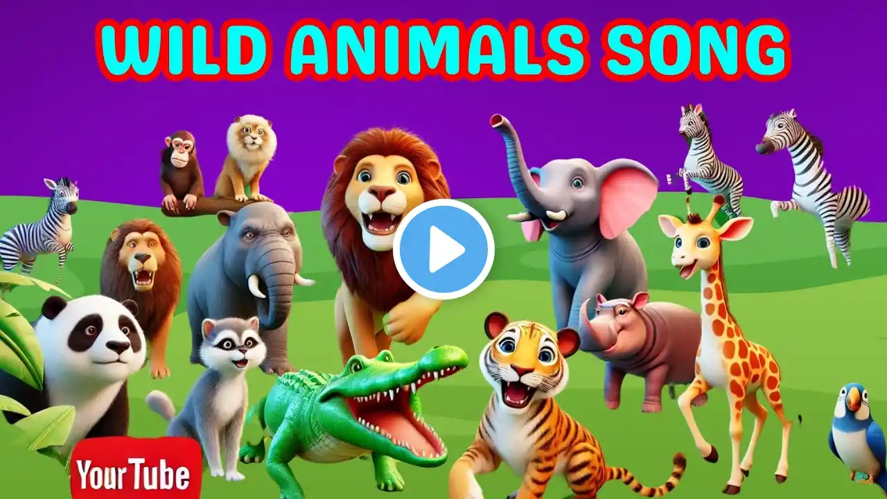 Wild Animal Sounds Song for Kids | Fun Nursery Rhyme to Learn Animal Names & Sounds