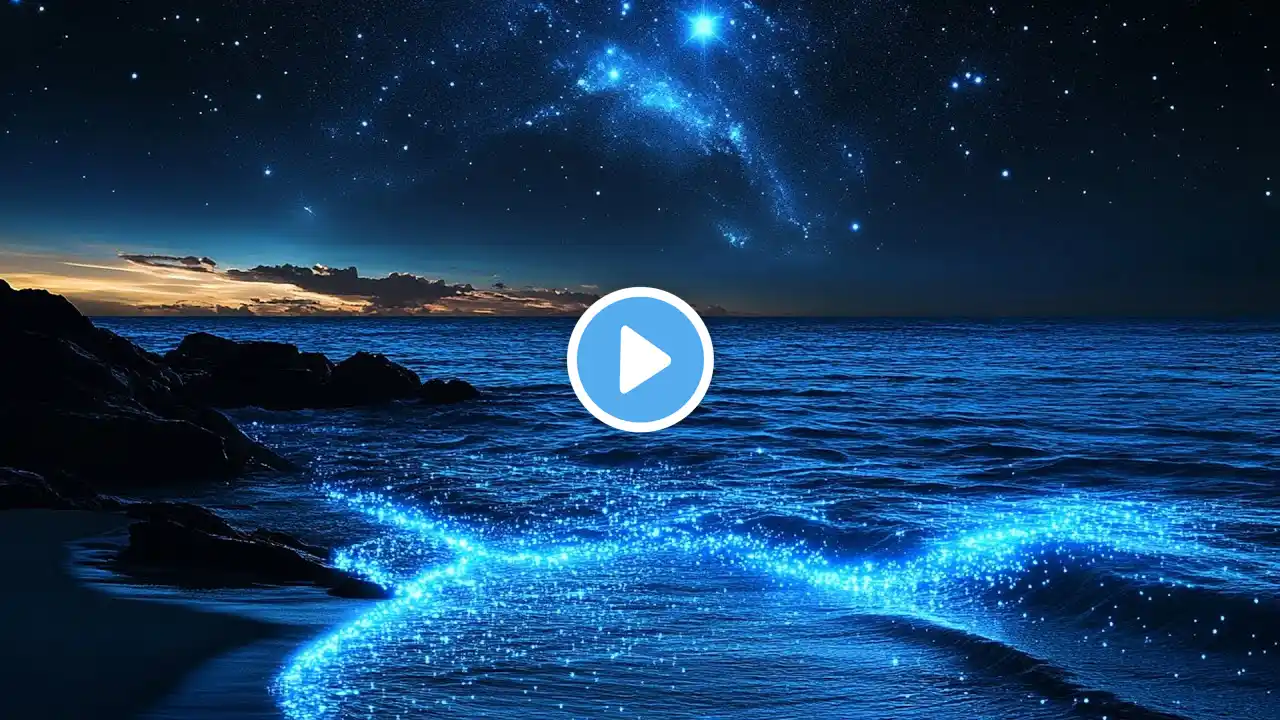 Peaceful Night Sea Sound | Relieve Stress, Anxiety, Deep Relaxation and Good Sleep