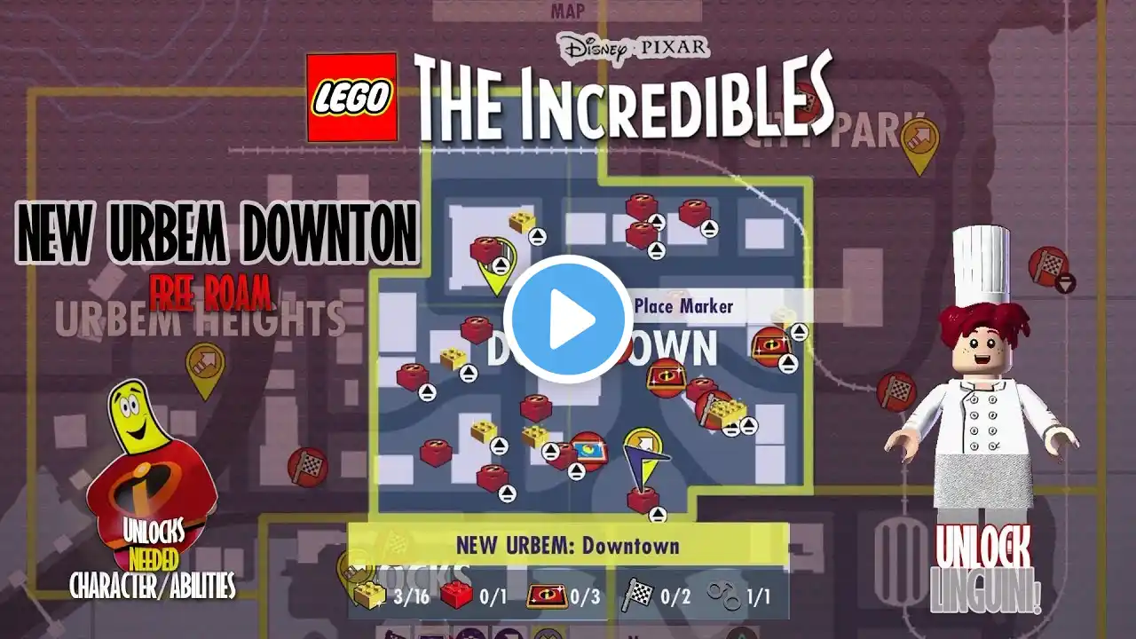 Lego The Incredibles: New Urbem Downtown FREE ROAM - HTG