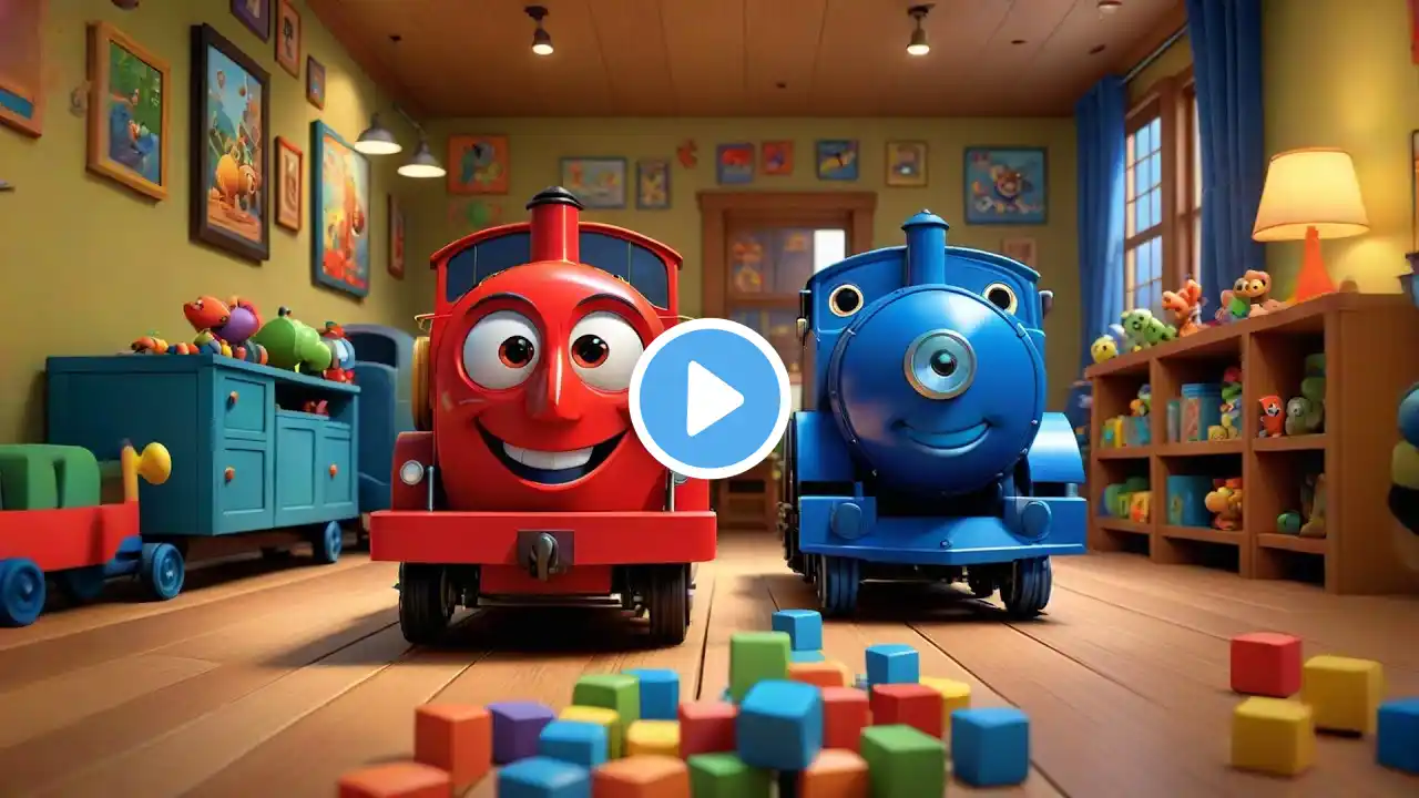 Three Toy Trains Go Toot Toot Too + More Nursery Rhymes & Kids Songs