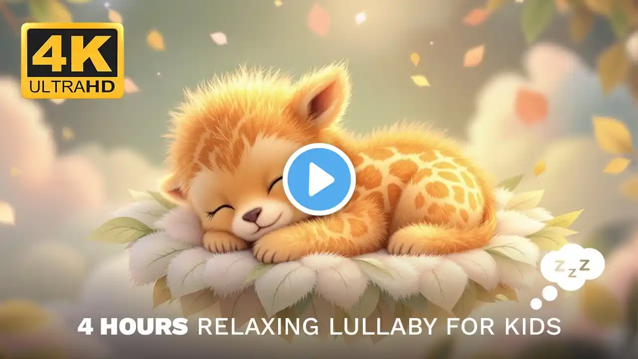 🦒💤 Youtube Lullabies - Baby Giraffe Sleep | 4-Hours of Soothing Sleep Music for Babies & Kids 🌿🎶