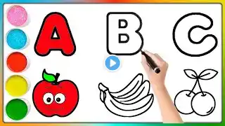 Learn A to Z, Kids rhymes, collection for writingalong dotted lines for toddler, Alphabet, ABCsongl