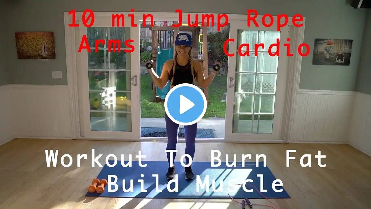 10min Arm + Cardio Jump Rope Workout~ Burn Fat Build Muscle