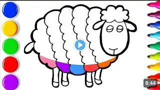 CUTE SHEEP DRAWING STEP BY STEP | HOW TO DRAW SHEEP | EASY PAINTING AND COLORING FOR KIDS & TODDLERS