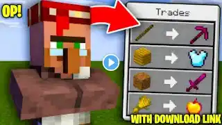 MINECRAFT PE BUT VILLAGER TRADE OP ITEMS || (download link)