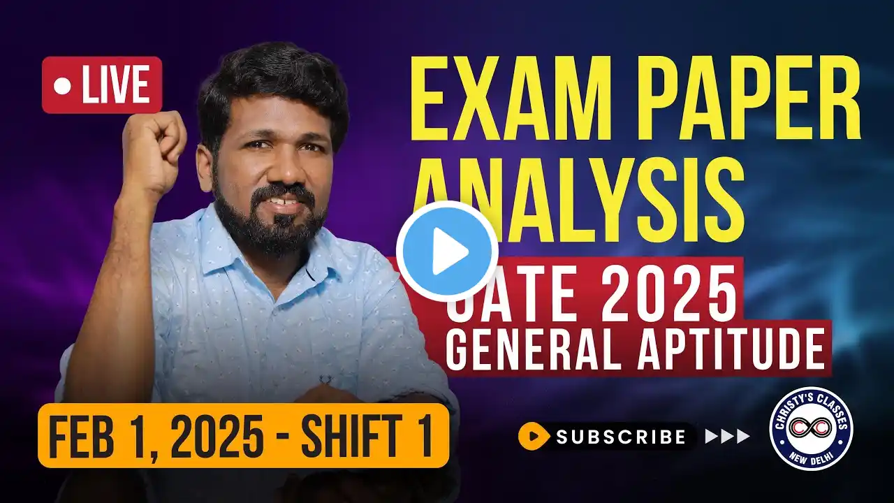 GATE 2025 | General Aptitude | CS1, AG, MA | Feb 1 Shift 1 | Paper Analysis | Christy Varghese