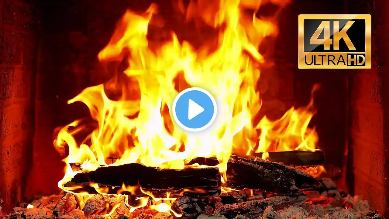 FIREPLACE 4K Live Wallpaper🔥Fireplace video with Burning Logs & Fire Sounds. Christmas Fireplace