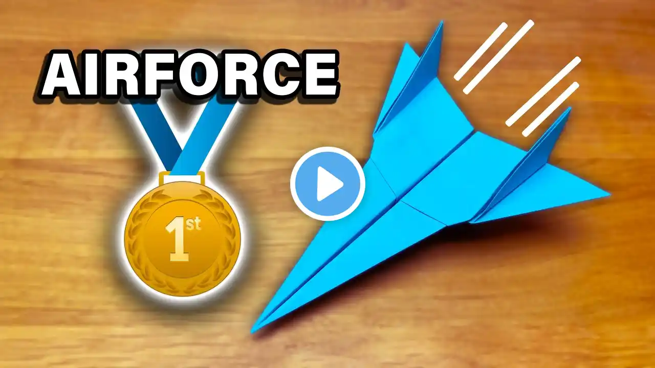 Origami Airforce Paper Airplane | Easy Tutorial!