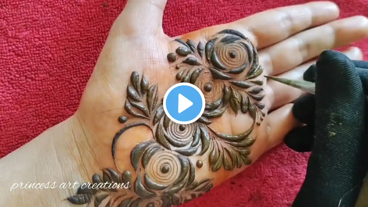 Beautiful Dubai Stylish henna Mehndi Design l Trending Bold Rose Flower Mehndi Design l