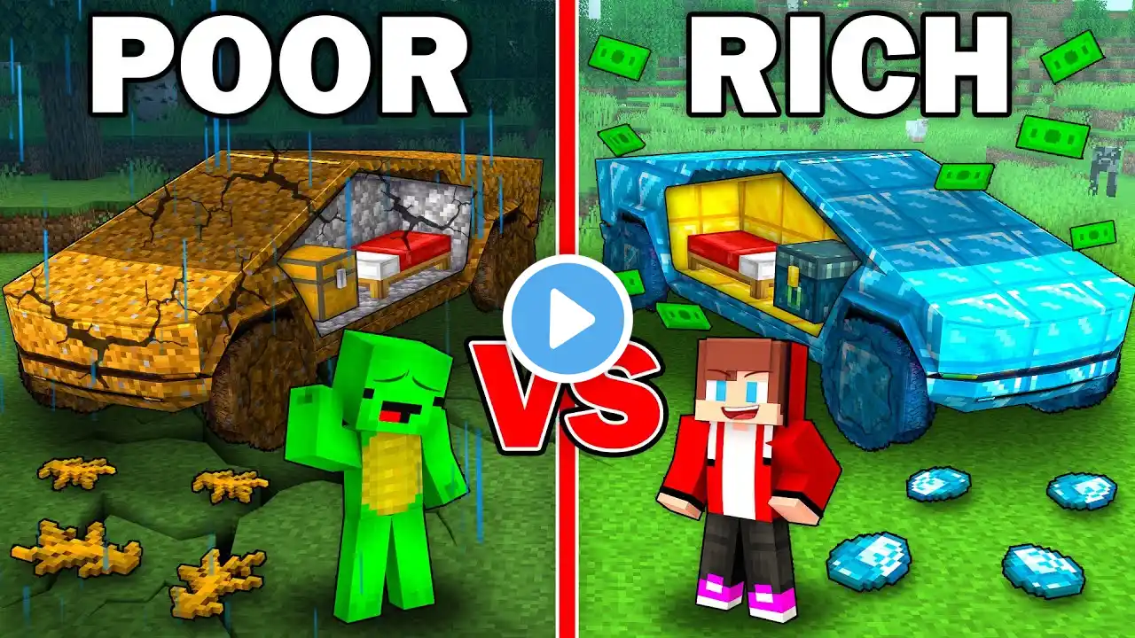 Mikey POOR vs JJ RICH Cybertruck Motorhome Survival Battle in Minecraft - Maizen