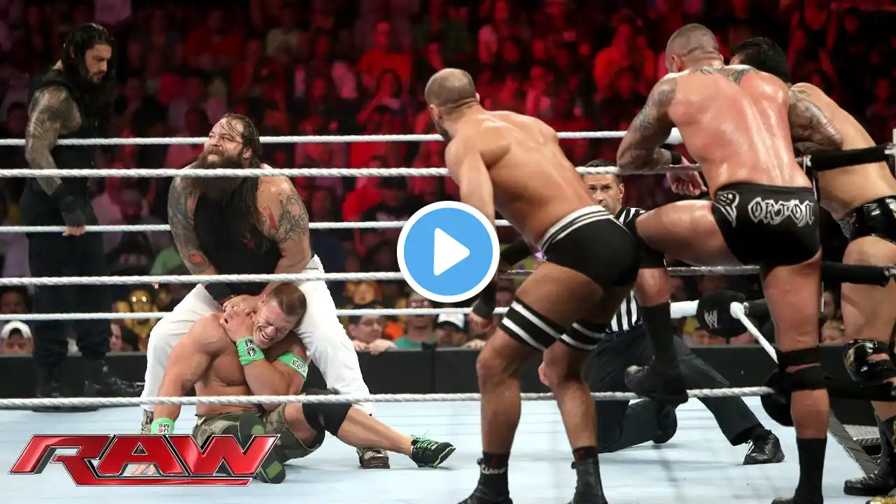 John Cena competes in a 4-on-3 Handicap Match: Raw, June 23, 2014