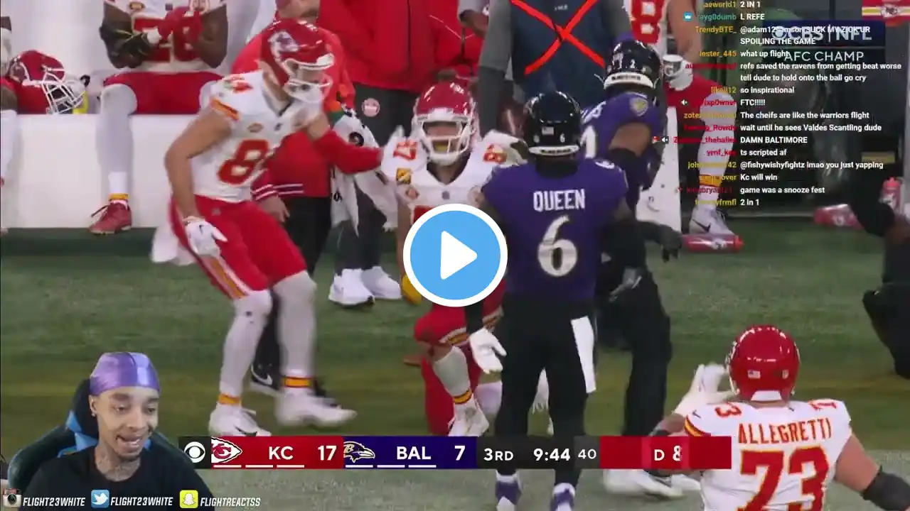 FlightReacts To Kansas City Chiefs vs. Baltimore Ravens Game Highlights | 2023 AFC Championship!